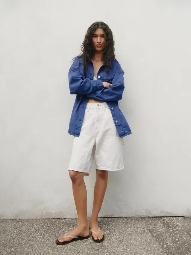 9" loszittende denim korte broek voor carpenters