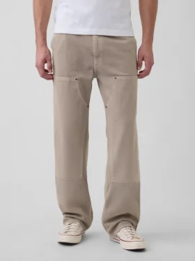90S loszittende carpenter-Jeans met dubbele knieën