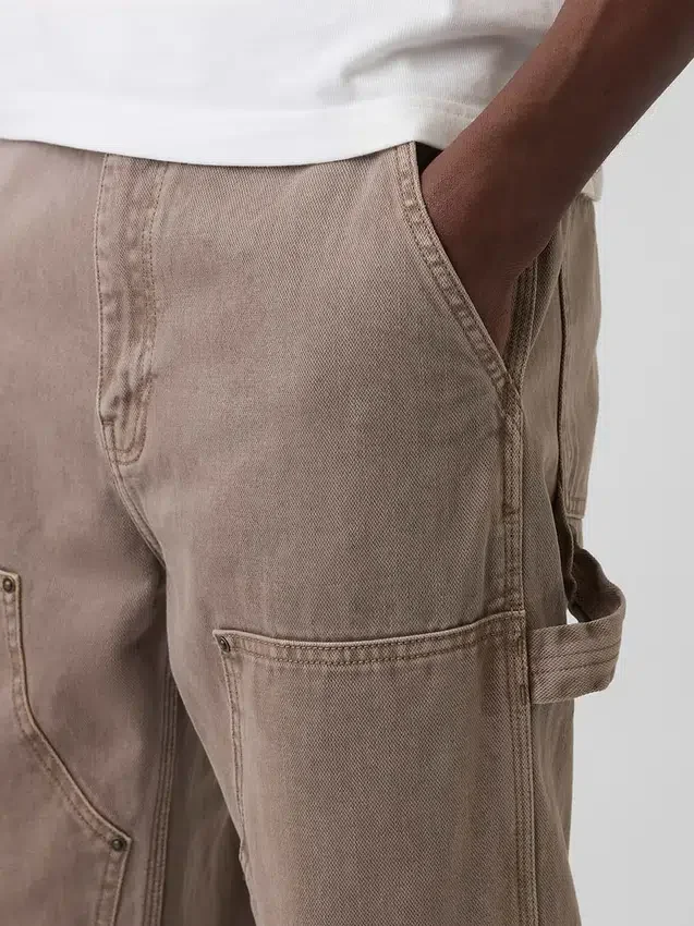 90S loszittende carpenter-Jeans met dubbele knieën