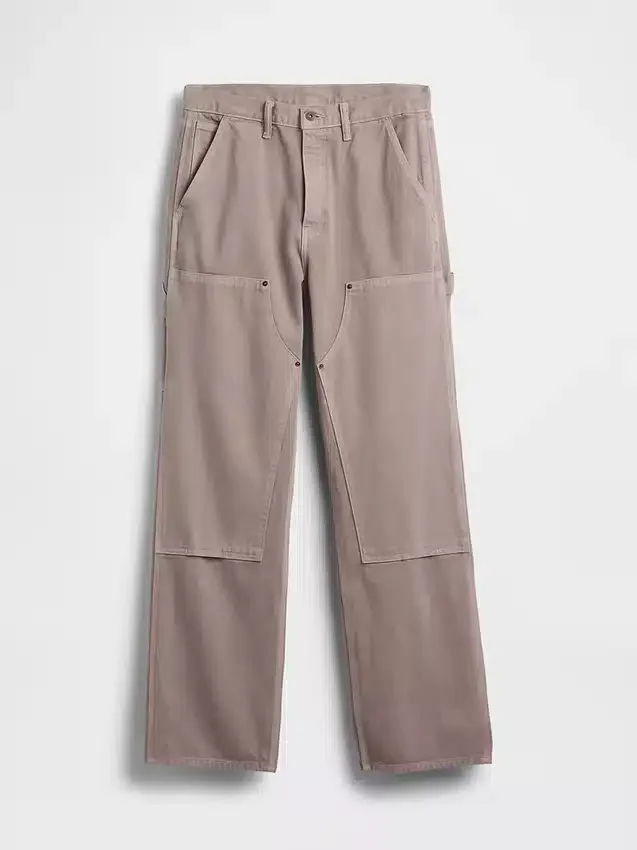 90S loszittende carpenter-Jeans met dubbele knieën