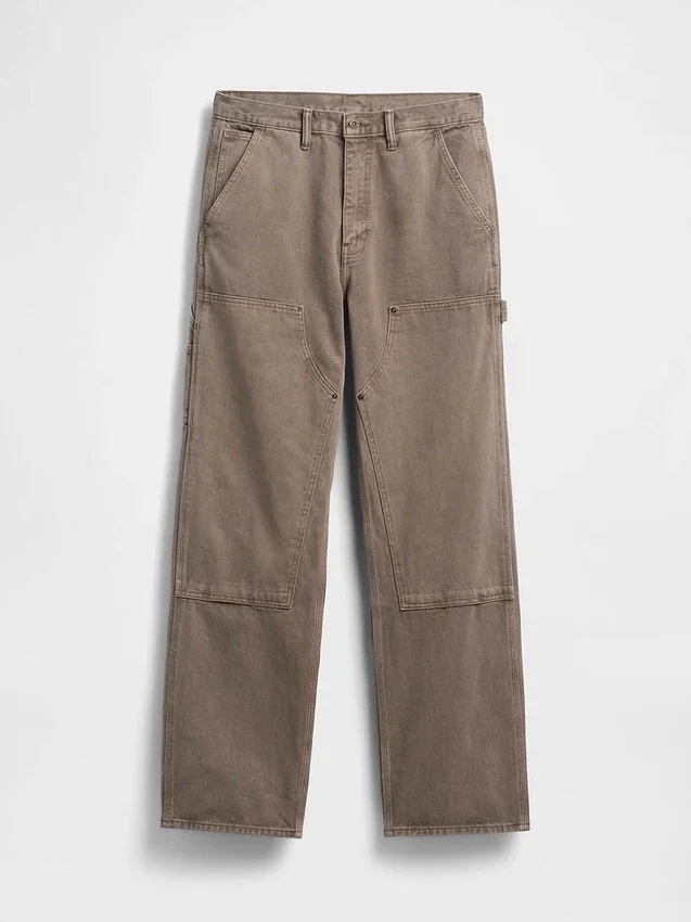 90S loszittende carpenter-Jeans met dubbele knieën