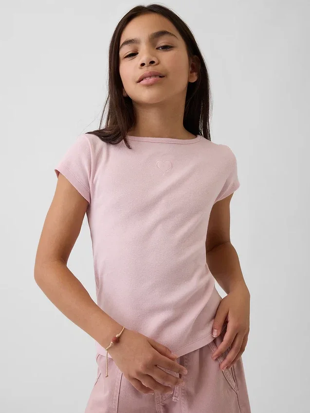 Aansluitend T-shirt met kapmouwtjes voor kinderen