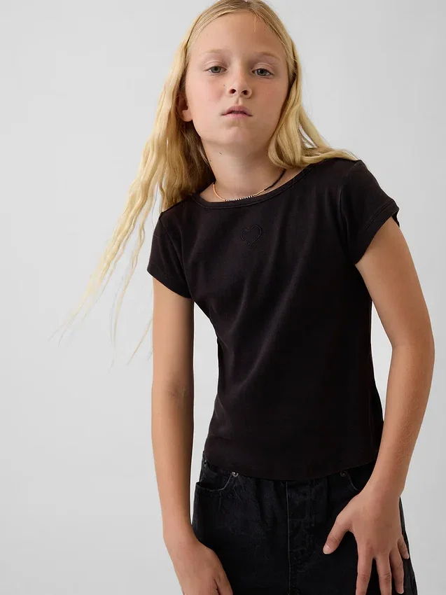 Aansluitend T-shirt met kapmouwtjes voor kinderen
