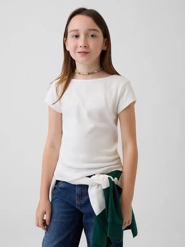 Aansluitend T-shirt met kapmouwtjes voor kinderen