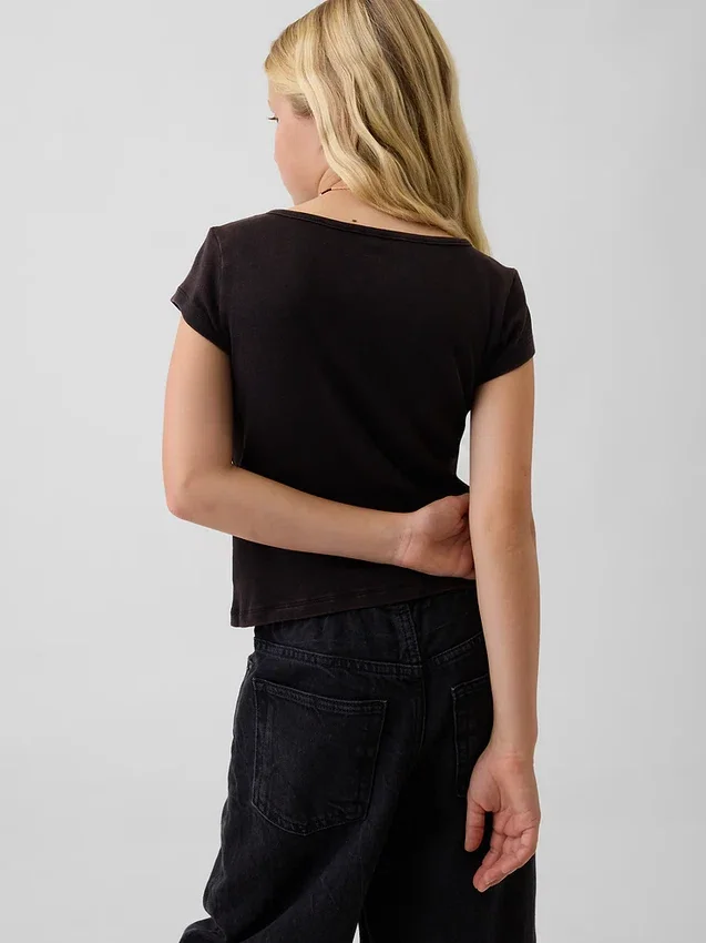 Aansluitend T-shirt met kapmouwtjes voor kinderen