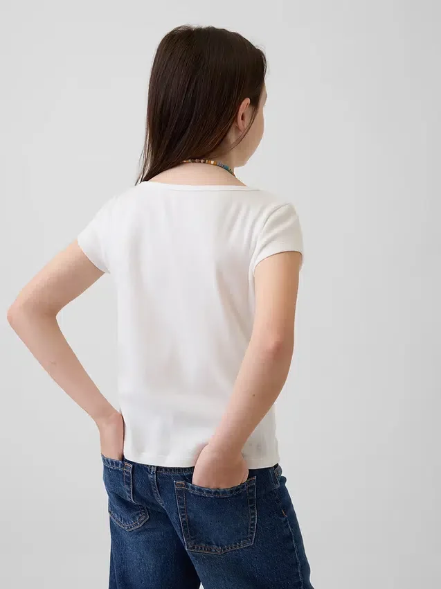 Aansluitend T-shirt met kapmouwtjes voor kinderen