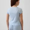 Aansluitend T-shirt met pointelle-rib voor kinderen