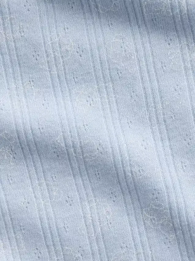 Aansluitend T-shirt met pointelle-rib voor kinderen