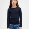 Aansluitend T-shirt met strikje en sleutelgat voor kinderen