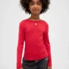 Aansluitend T-shirt met strikje en sleutelgat voor kinderen