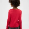 Aansluitend T-shirt met strikje en sleutelgat voor kinderen