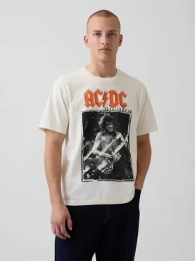 AC/DC T-shirt met print in relaxte pasvorm