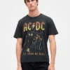 AC/DC T-shirt met print in relaxte pasvorm