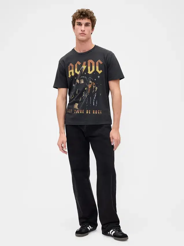 AC/DC T-shirt met print in relaxte pasvorm