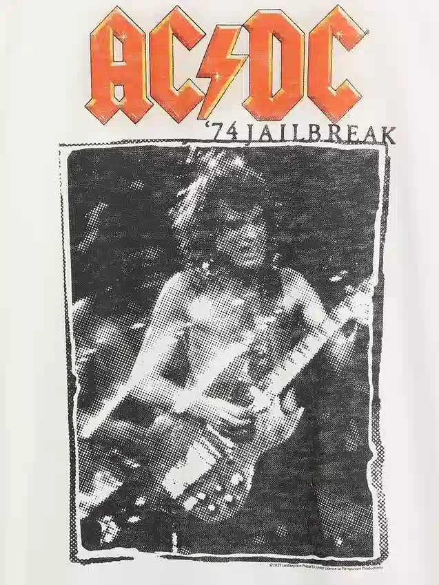 AC/DC T-shirt met print in relaxte pasvorm
