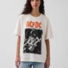 AC/DC T-shirt met print in relaxte pasvorm
