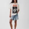 AC/DC T-shirt met print in relaxte pasvorm