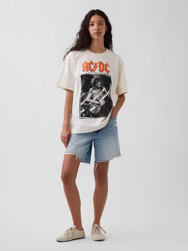 AC/DC T-shirt met print in relaxte pasvorm