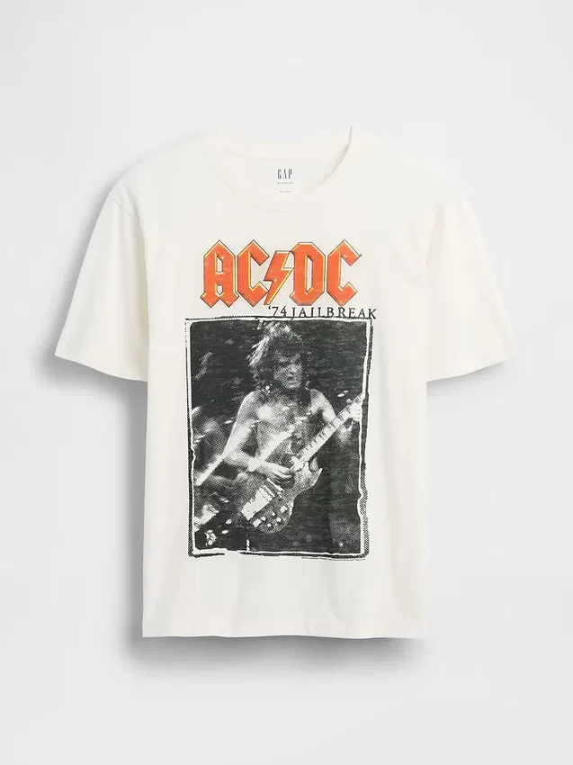 AC/DC T-shirt met print in relaxte pasvorm