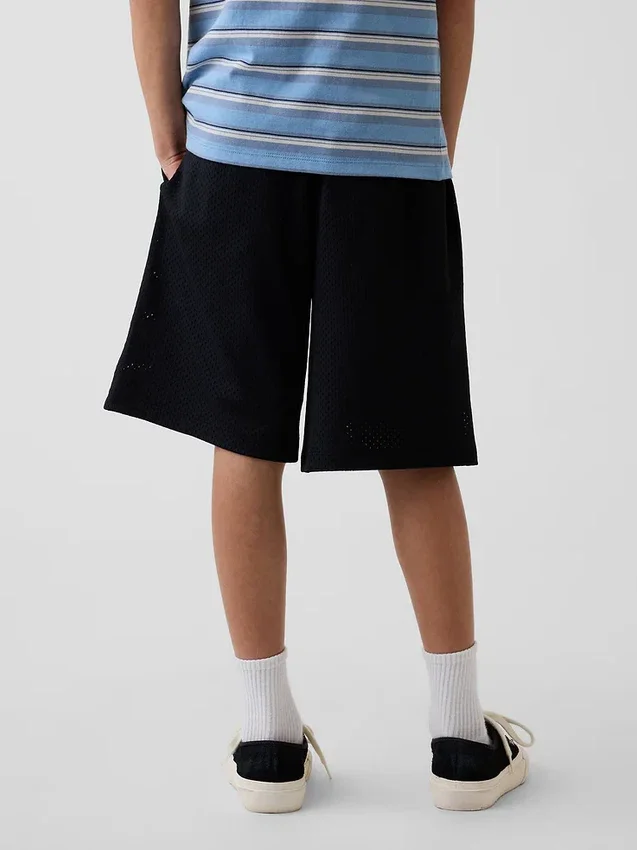 Actieve mesh-korte broeken voor kinderen, 8"