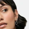 Ana Luisa Ash zilveren dubbele hoepeloorbellen