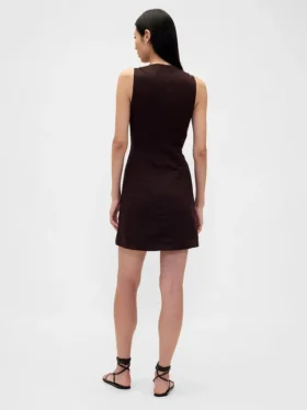 Asymmetrische minijurk van linnenmix