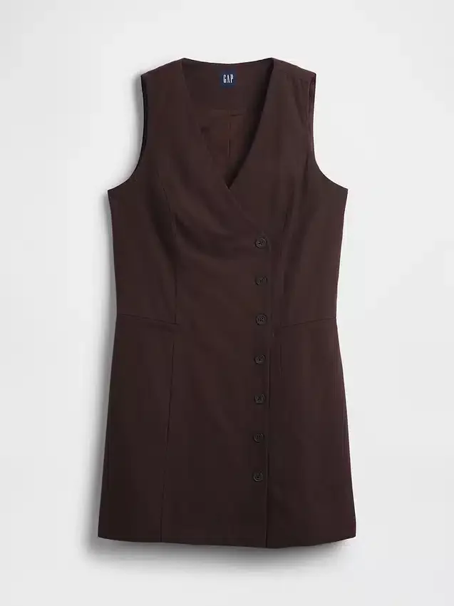 Asymmetrische minijurk van linnenmix