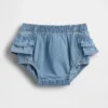 Baby-bloomers van denim met ruches