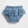 Baby-bloomers van denim met ruches