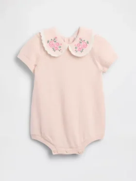 Baby-body met geborduurde kraag