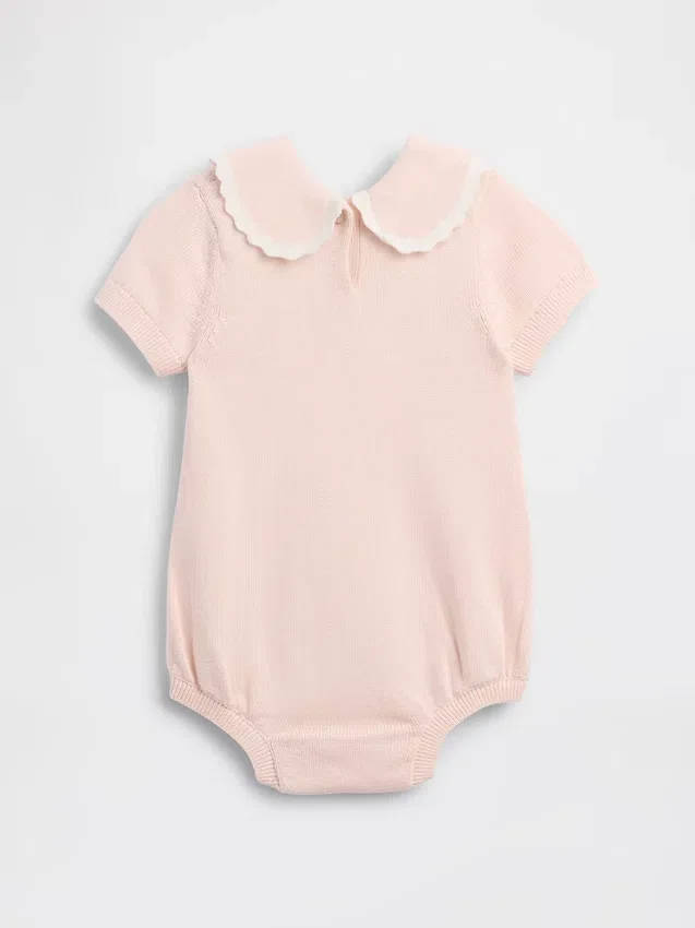 Baby-body met geborduurde kraag