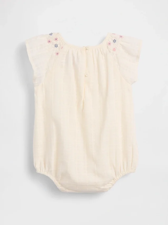 Baby-body met gesmokt bloemenpatroon