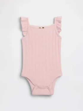 Baby-body met pointelle-rib