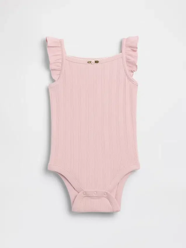 Baby-body met pointelle-rib