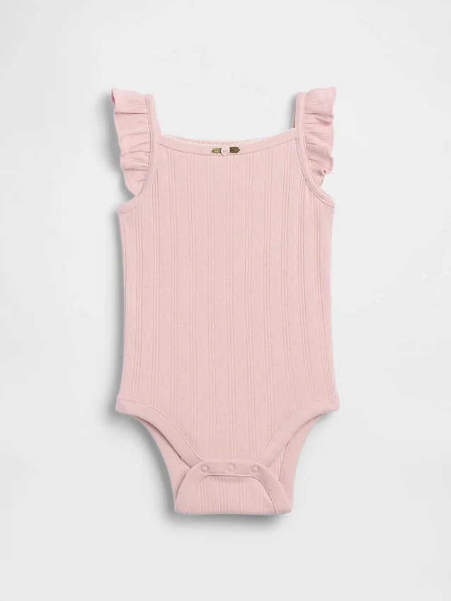 Baby-body met pointelle-rib