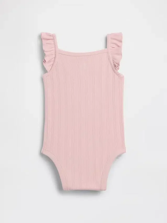 Baby-body met pointelle-rib