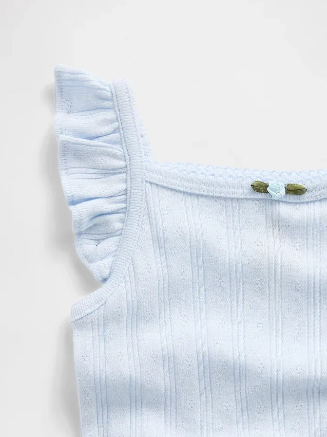 Baby-body met pointelle-rib