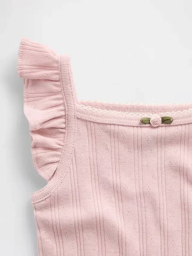 Baby-body met pointelle-rib