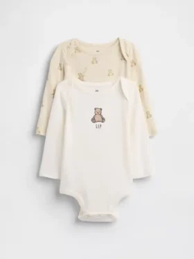 Baby Body's van biologisch katoen met Brannan Bear-motief (2-pack)