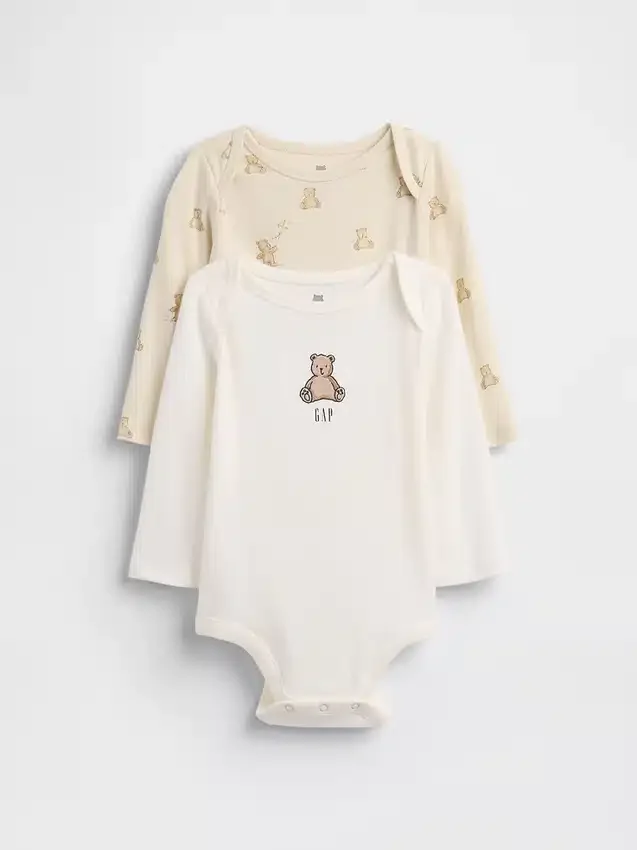 Baby Body's van biologisch katoen met Brannan Bear-motief (2-pack)