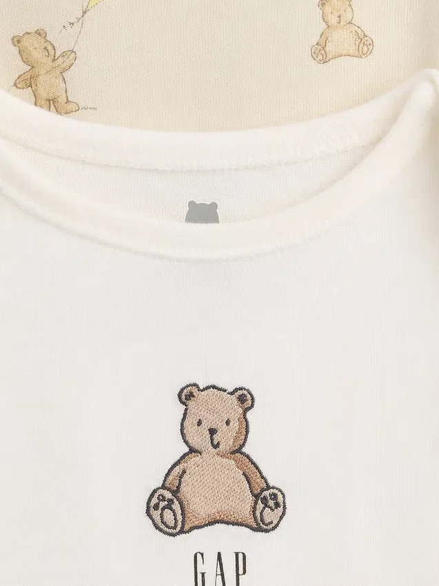 Baby Body's van biologisch katoen met Brannan Bear-motief (2-pack)