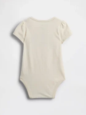Baby Body van biologisch katoen met bloemenlogo