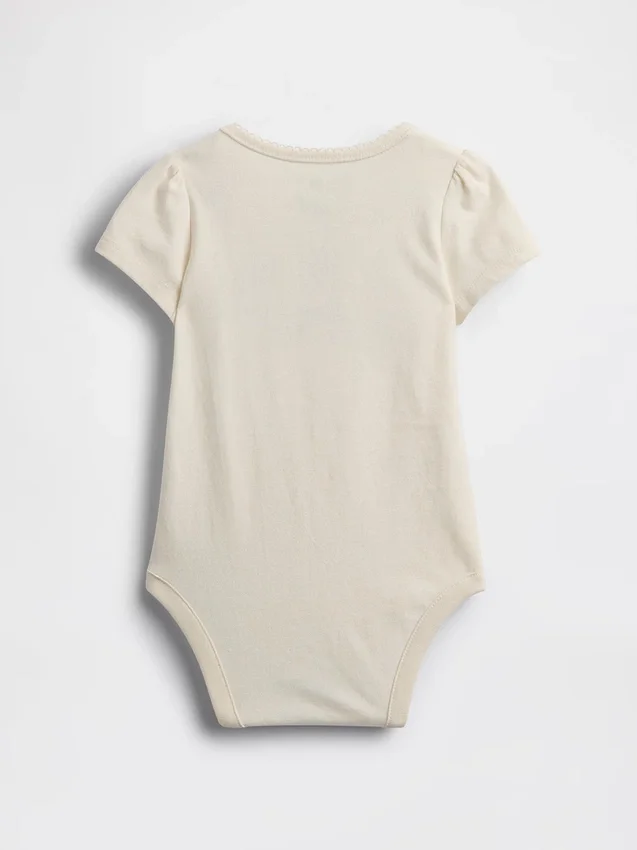 Baby Body van biologisch katoen met bloemenlogo