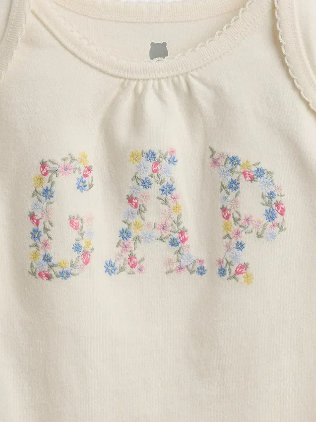 Baby Body van biologisch katoen met bloemenlogo