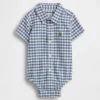 Baby-body van gingham-oxfordstof