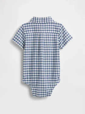 Baby-body van gingham-oxfordstof