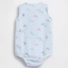 Baby-body van katoenen gaas met Henley-hals en zakje