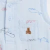 Baby-body van katoenen gaas met Henley-hals en zakje