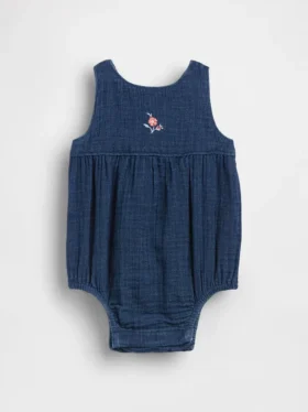 Baby-body van katoenen gaasdenim