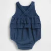 Baby-body van katoenen gaasdenim